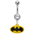Surgical Steel 14 Gauge Belly Button Ring Dangle DC Comics with Batman