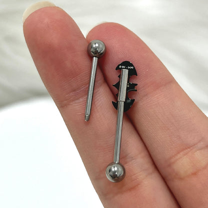 Surgical Steel Industrial Barbell 14G 38mm with DC Comics Batman - photo 3