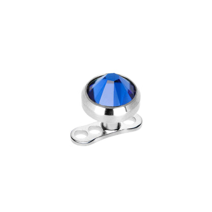 Surgical Steel 4mm Dermal Anchor Tops with Colored CZ - 22 Pack - photo 2