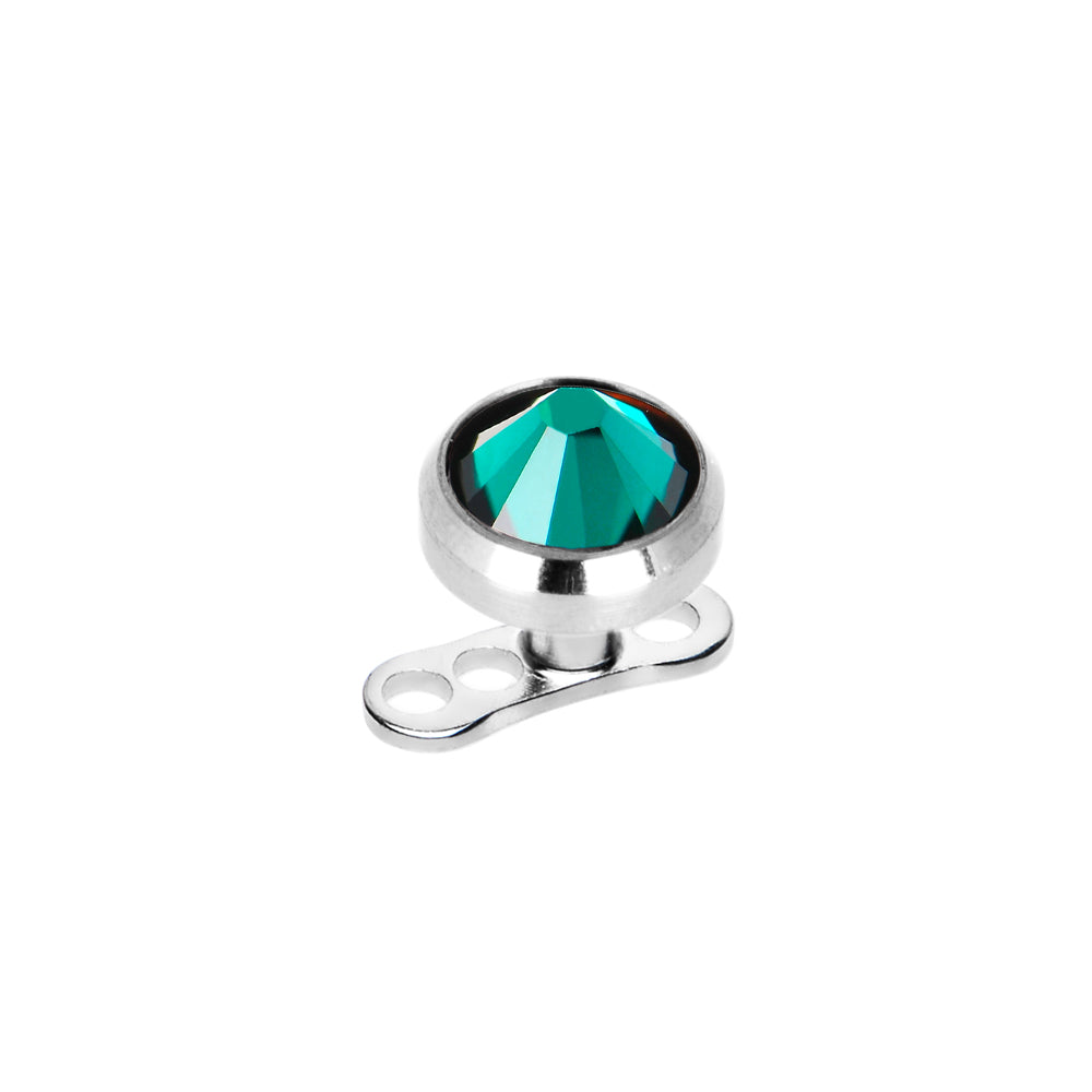 Surgical Steel 4mm Dermal Anchor Tops with Colored CZ - 22 Pack - photo 3