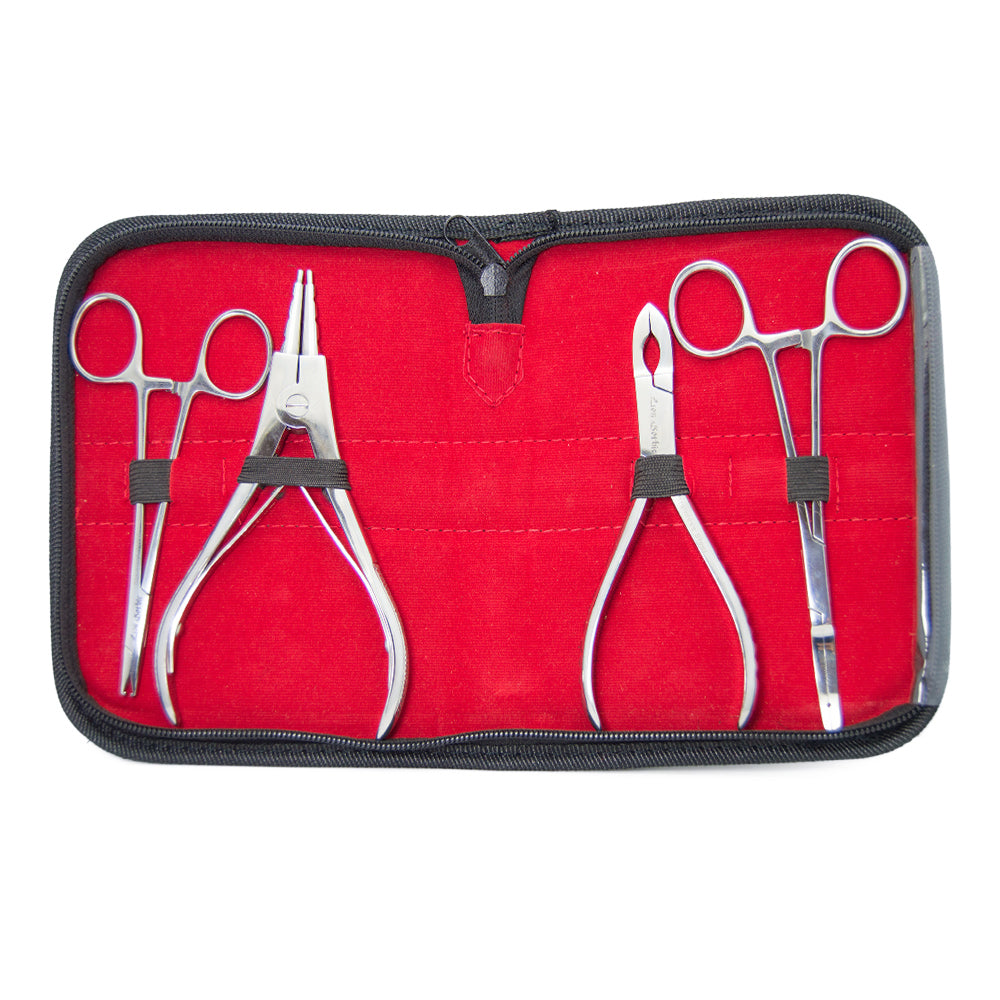 Surgical Steel LionGothic Dermal & Ring Pliers Tool Kit - 4 Pack