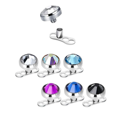 Surgical Steel 14 Gauge Dermal Anchor Kit with 4mm CZ Top - photo 2
