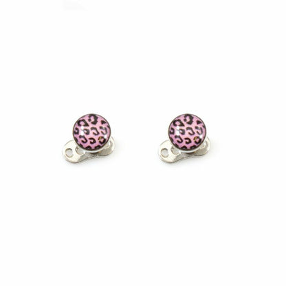 Surgical Steel Dermal Anchor Top with Colorful Tiger Pattern