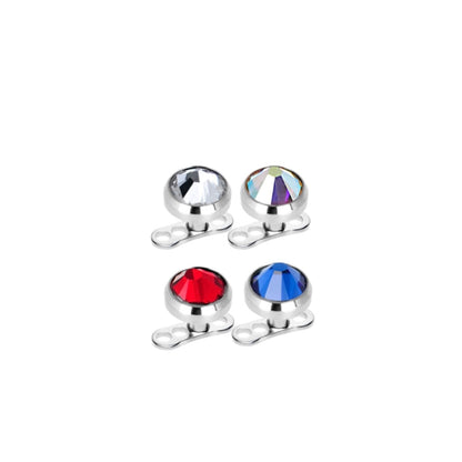 Surgical Steel 14 Gauge Dermal Anchor Tops Bezel Base with CZ - 4 Pack - photo 2