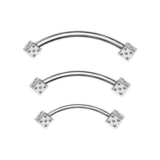 Surgical Steel 16 Gauge Tongue Barbell Rings with Dice Snake Eyes