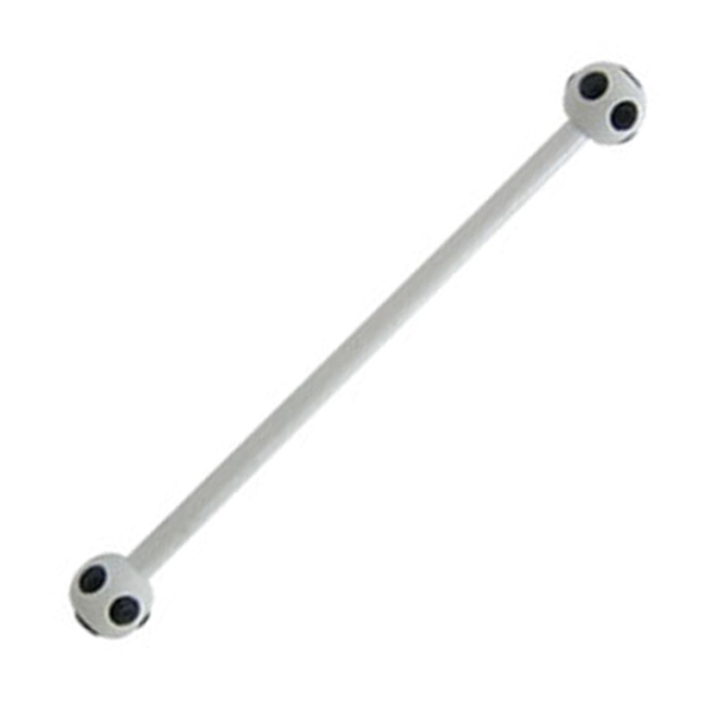 Surgical Steel 14 Gauge Industrial Barbell with Black CZ Disco Ball