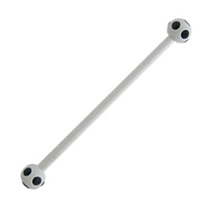 Surgical Steel 14 Gauge Industrial Barbell with Black CZ Disco Ball