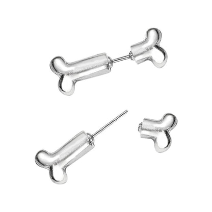 Surgical Steel Fake Plug Stud Earrings 20G with Dog Bone - Pair - photo 2