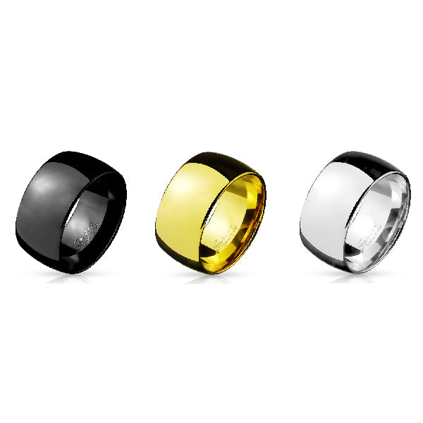 Surgical Steel Dome Wide Band Ring