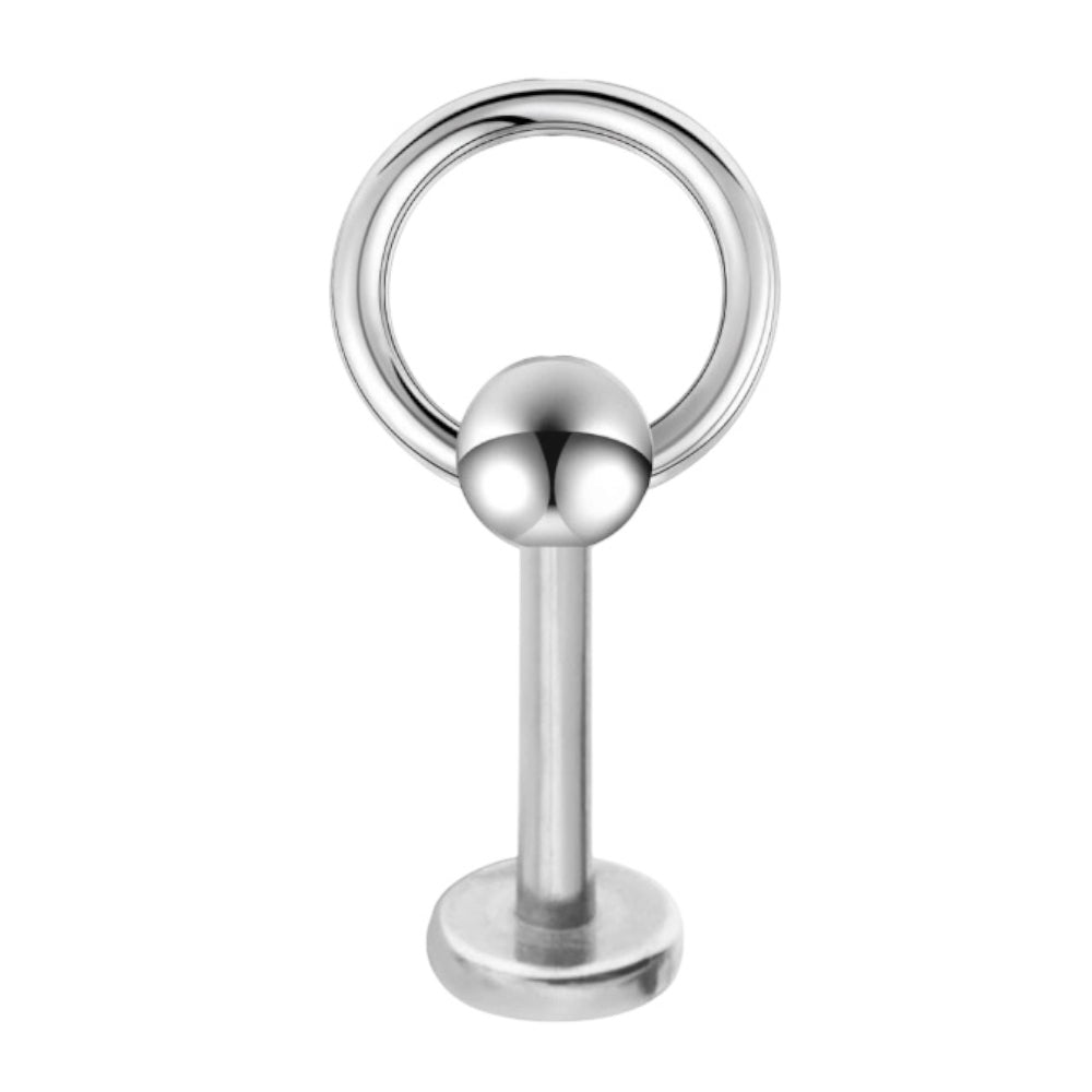 Surgical Steel Labret Stud 14G 8mm with Door Knocker Design