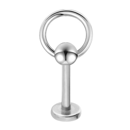 Surgical Steel Labret Stud 14G 8mm with Door Knocker Design