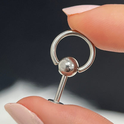 Surgical Steel Labret Stud 14G 8mm with Door Knocker Design - photo 2