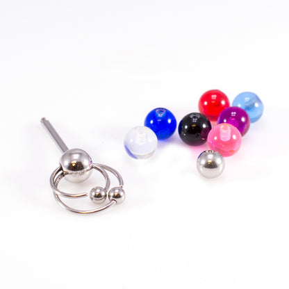 Surgical Steel 14 Gauge Tongue Barbell with Door Knocker - photo 3