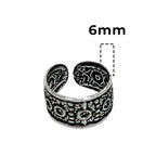 .925 Sterling Silver Dots Pattern Bali Ear Cuff Earring