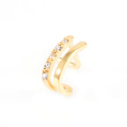 Surgical Steel 20 Gauge Double Faux Hoop L-Shape Nose Ring with CZ