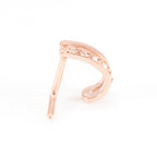 Surgical Steel 20 Gauge Double Faux Hoop L-Shape Nose Ring with CZ