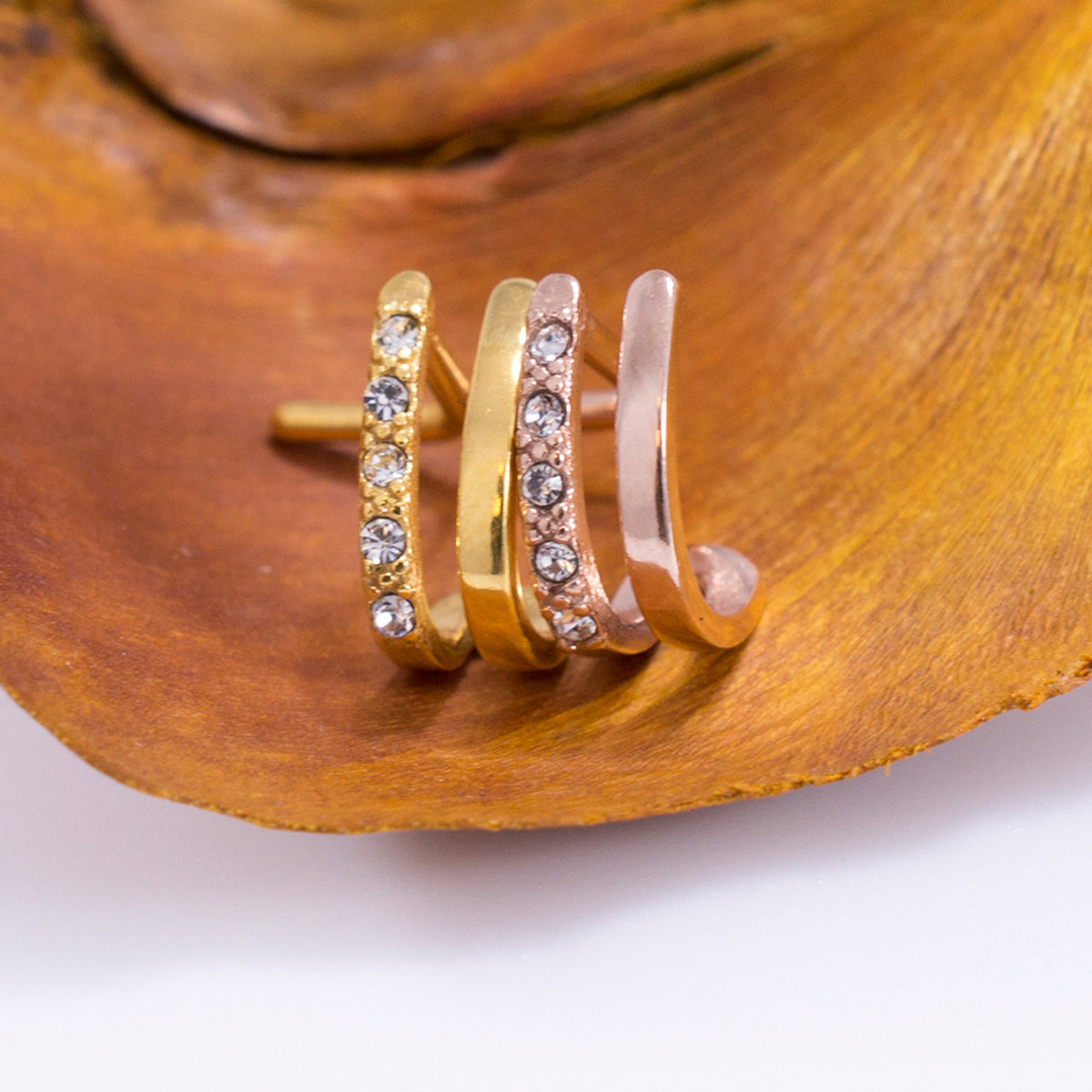 Surgical Steel Nose Ring 20 & 18 Gauge 1/4" L Bend CZ Double Hoop - Kruelty - Photo 2