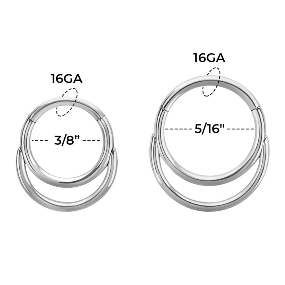 Titanium 16 Gauge Double Hoop Hinged Clicker Segment Ring - photo 2