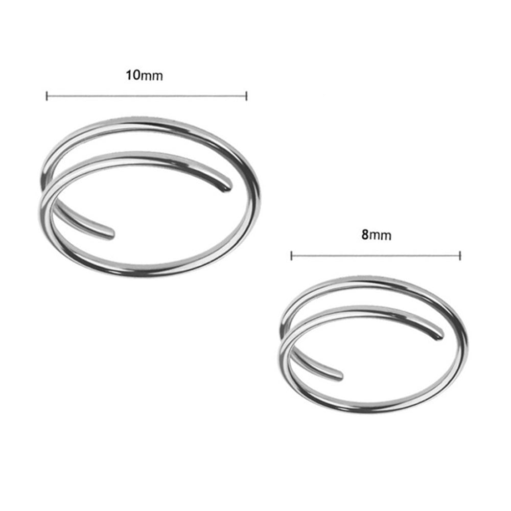 Surgical Steel Double Hoop Spiral Nose Ring 20 Gauge - 3 Colors - photo 2