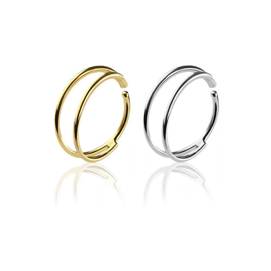 Surgical Steel 22 Gauge Bendable Double Hoop Ring
