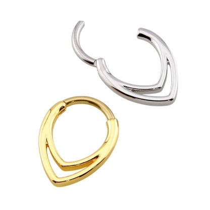 Surgical Steel 16 Gauge Hinged Teardrop Segment Rings Double Lined