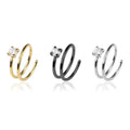 Surgical Steel 20 Gauge Double CZ Spiral Nose Hoop Ring