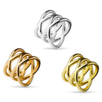Ion Plated Surgical Steel Double X Design Ring