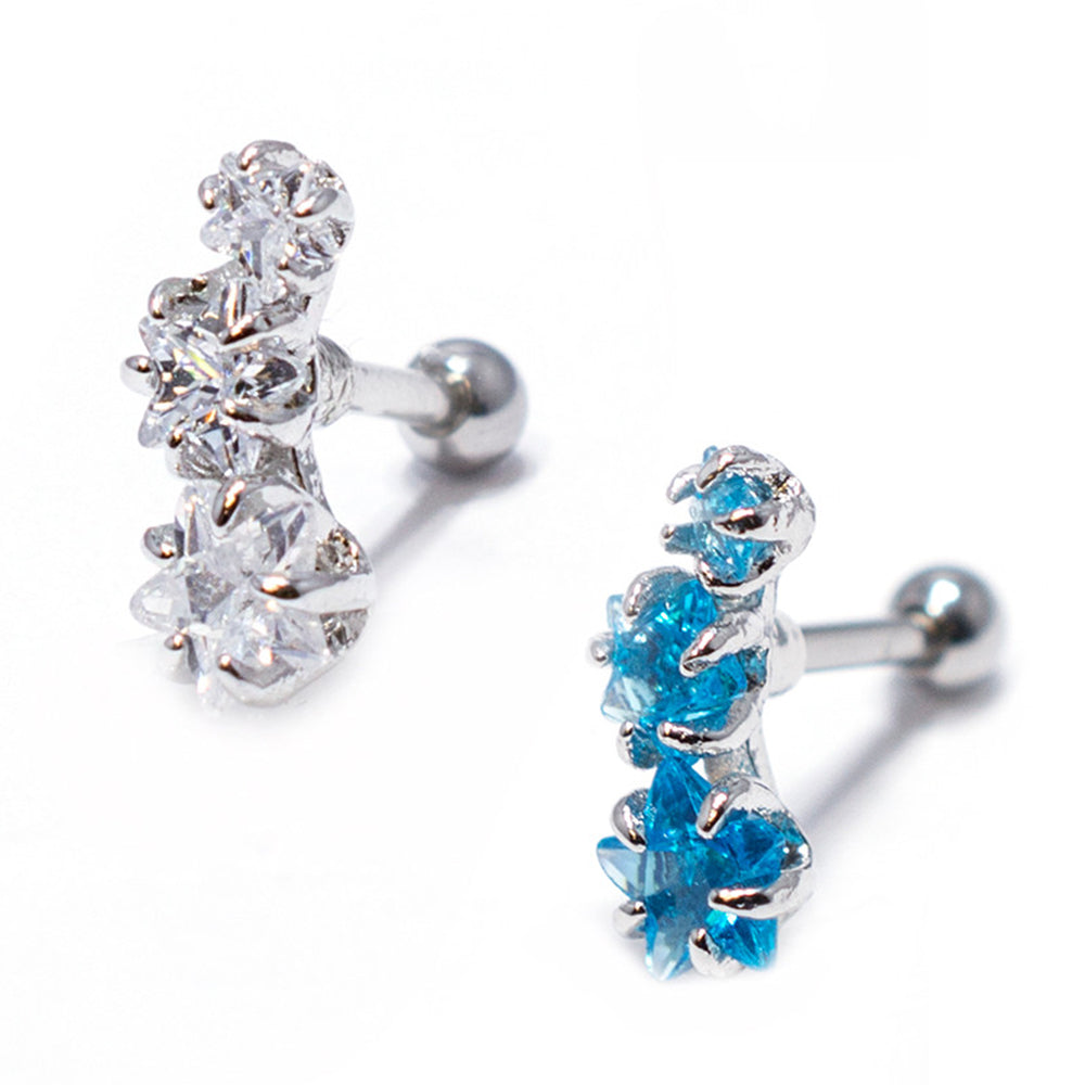 Surgical Steel 16 Gauge Cartilage Barbell with Dragon Claw Triple Star