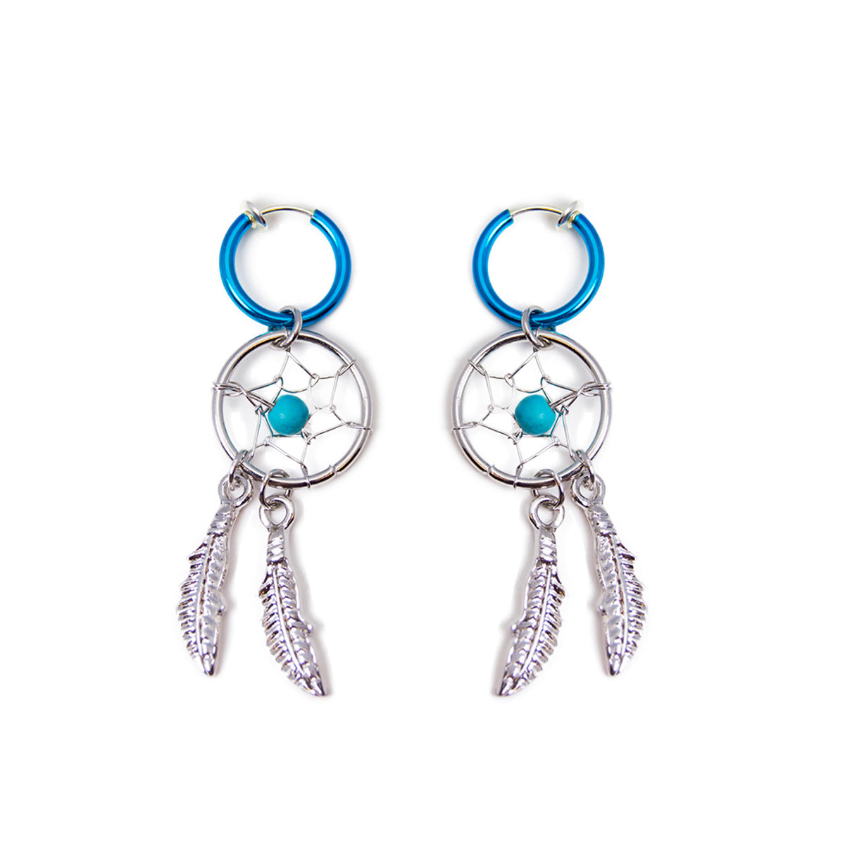 Retract Clip On Fake Non Hoop Ring Hinge Dream Catcher - Pair - Kruelty