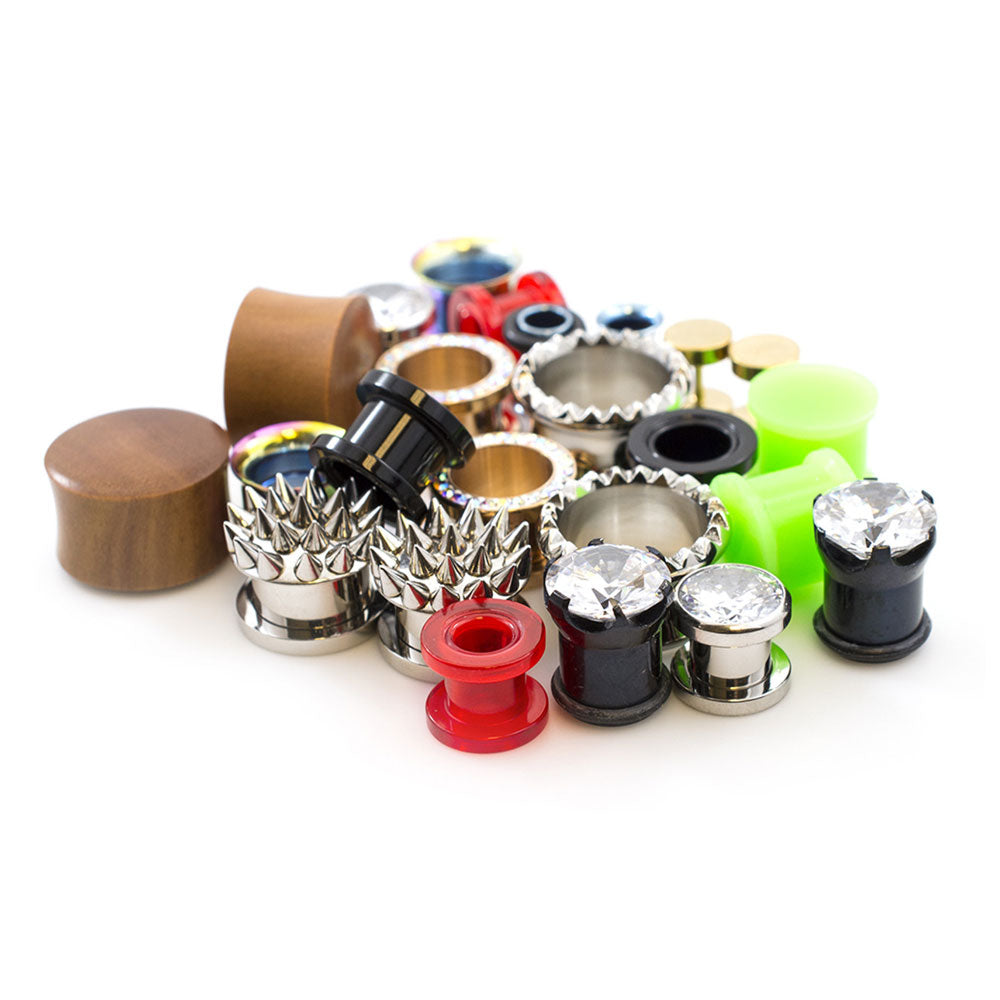 Ear Gauges Plugs & Tunnels Randomly Picked - 12 Pack