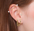 Surgical Steel 16 & 14G Industrial, Hoop & Labret - 3 Pack - Style 2
