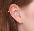 Surgical Steel 16 & 14 Gauge Industrial, Hoop & Labret Set - 3 Pack