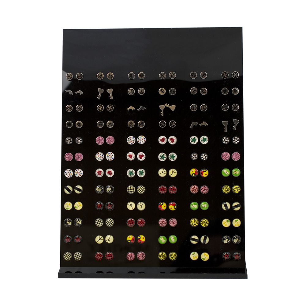 Surgical Steel Stud Earring Display Case with 72 Pairs Assorted