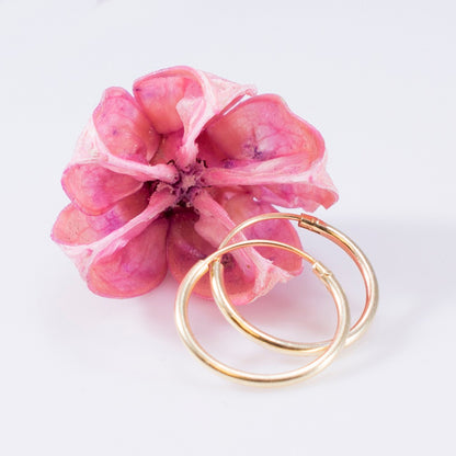 Sterling Silver 22 Gauge Hinged Hoop Earrings with PVD Gold - Pair - photo 4