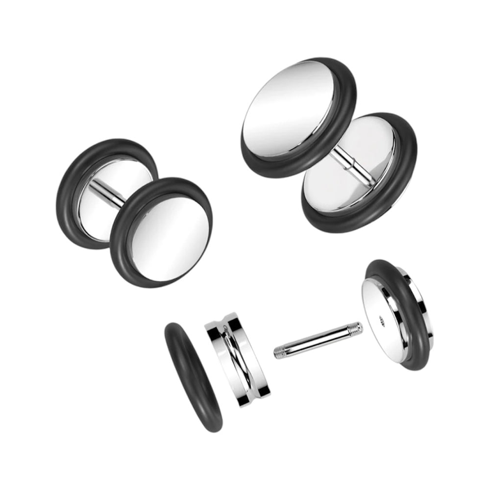 PVD Surgical Steel 16 Gauge Fake Ear Gauge Plugs - Pair - photo 3