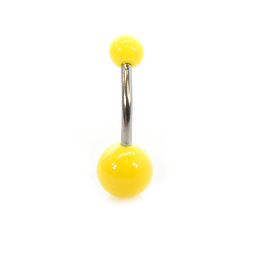 Acrylic 14 Gauge Belly Button Ring with Emoji Logo