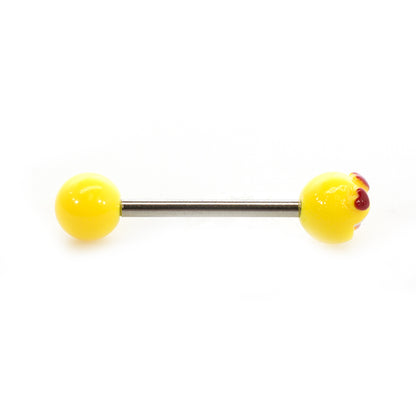 Surgical Steel 14 Gauge Tongue Barbell with Acrylic Emoji Balls - photo 13