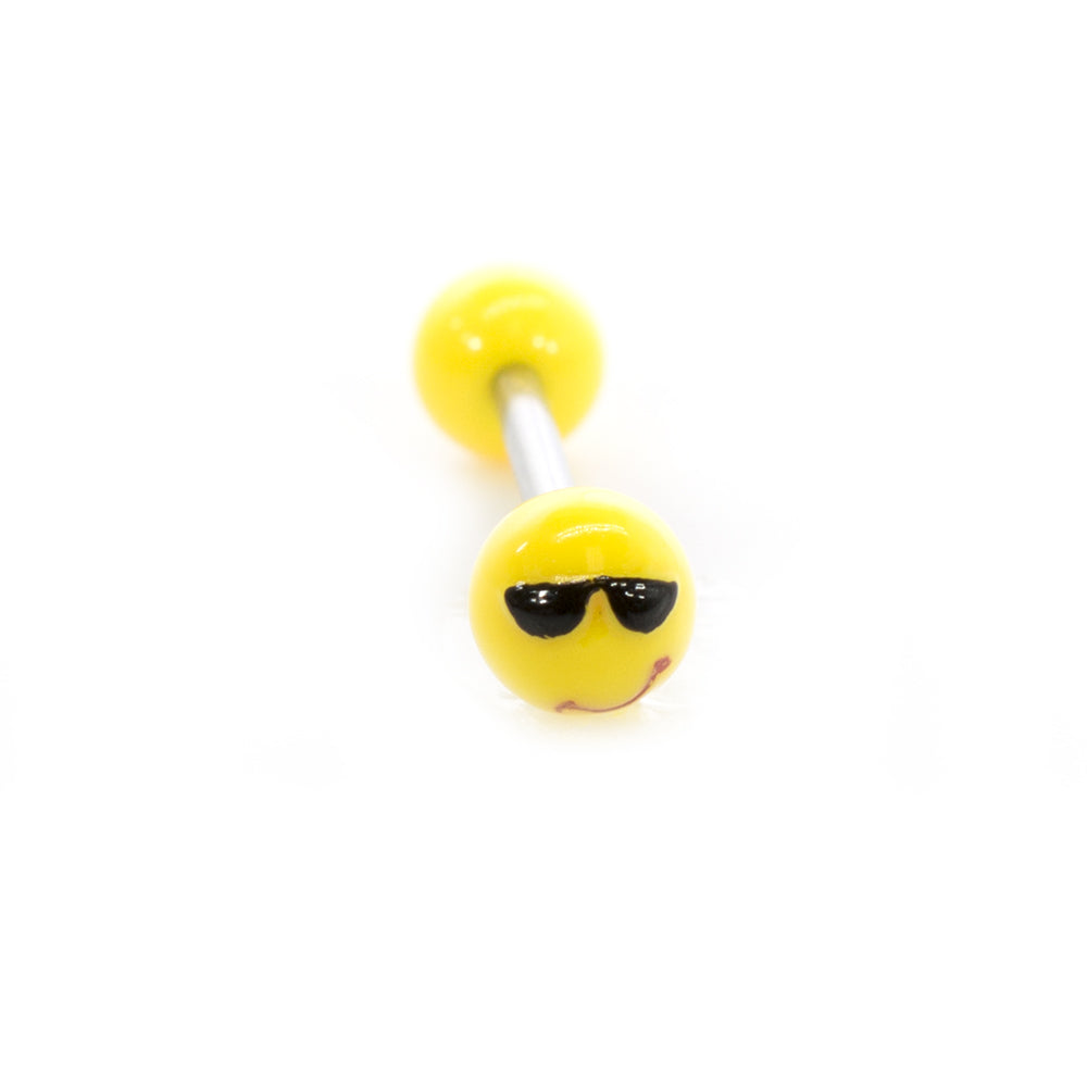 Surgical Steel 14 Gauge Tongue Barbell with Acrylic Emoji Balls - photo 9