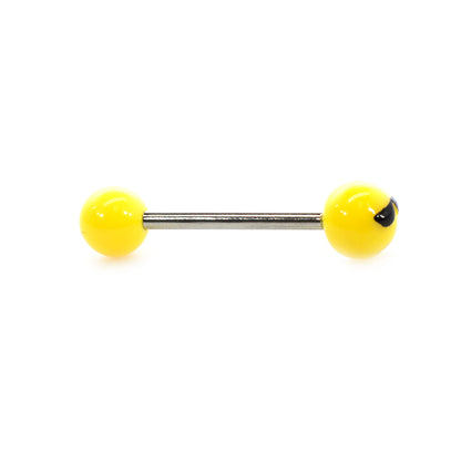 Surgical Steel 14 Gauge Tongue Barbell with Acrylic Emoji Balls - photo 10