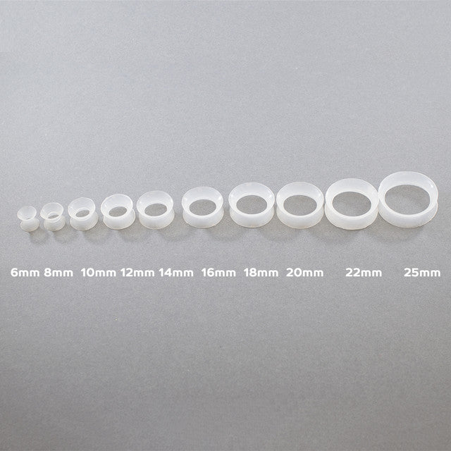 Clear Double Flare Silicone Plug Ear Tunnel 2 to 1" Gauge - Pair - Kruelty - Photo 3