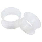 Clear Double Flare Silicone Plug Ear Tunnel 2 to 1" Gauge - Pair - Kruelty - Photo 6