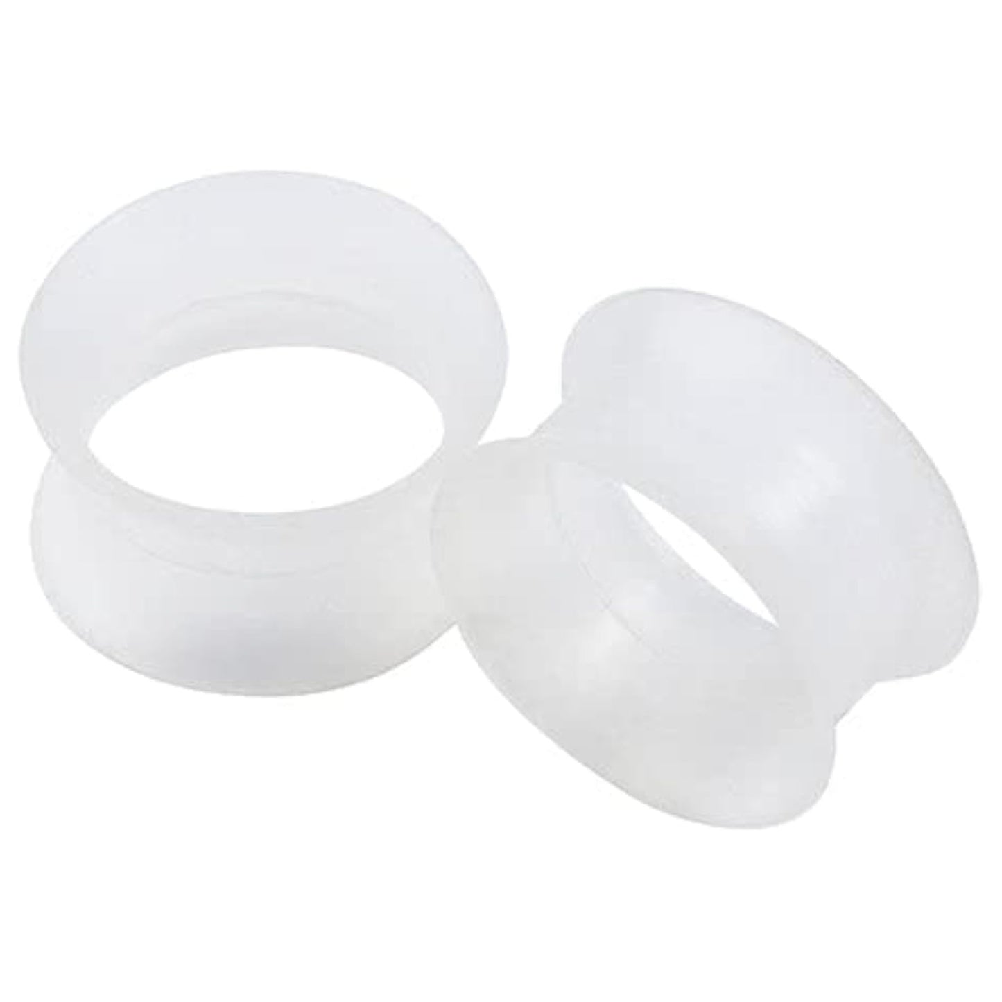 Clear Double Flare Silicone Plug Ear Tunnel 2 to 1" Gauge - Pair