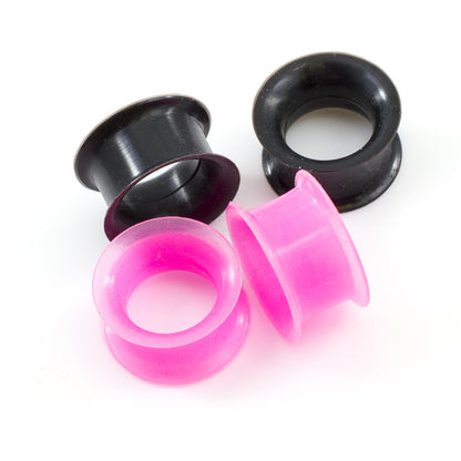 Silicone Double Flared Tunnel Ear Plug 11 MM to 18 MM Gauge - 2 Pairs