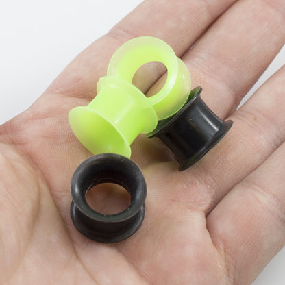 Silicone Double Flared Tunnel Ear Plug 11 MM to 18 MM Gauge - 2 Pairs