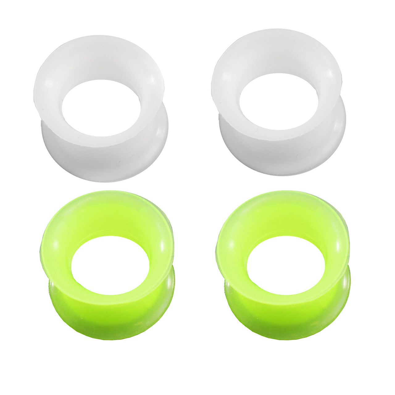 Silicone Double Flared Tunnel Ear Plug 11 MM to 18 MM Gauge - 2 Pairs