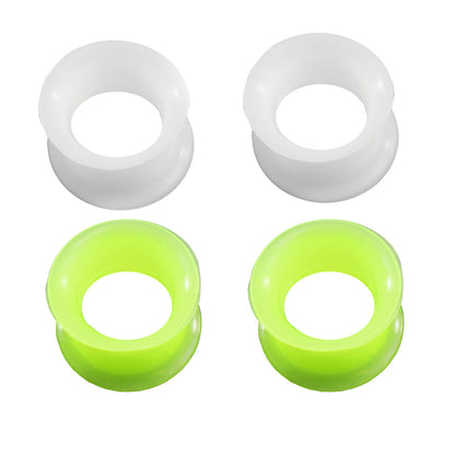 Silicone Double Flared Tunnel Ear Plug 11 MM to 18 MM Gauge - 2 Pairs