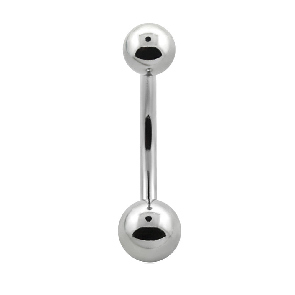 Surgical Steel 14 Gauge Sterilized Belly Ring with 5mm and 6mm Balls - photo 2