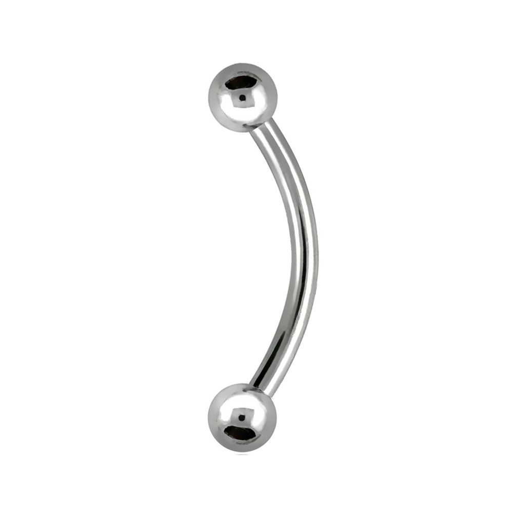 Surgical Steel 16 Gauge Curved Barbell Sterilized Ball Ends - photo 2