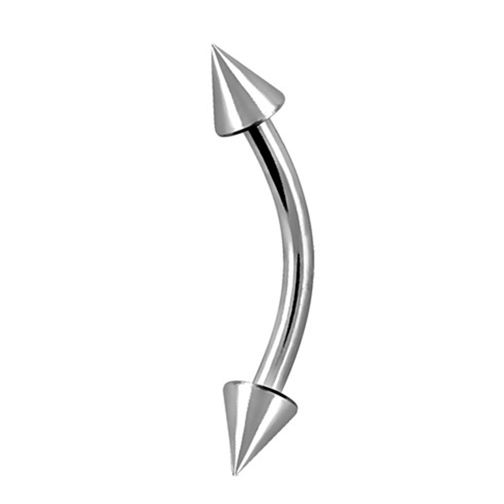 Titanium 16 Gauge Sterilized Spike Curved Barbell - photo 2
