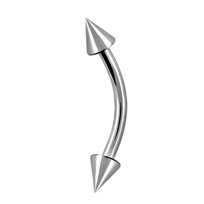 Titanium 16 Gauge Sterilized Spike Curved Barbell - photo 2